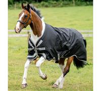 Amigo Bravo 12 Original Horse Turnout Blanket, 1200D Polyester, 100g Light Fill, Waterproof, Black