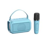 Outdoor Bluetooth Speaker, Portable Karaoke Machine with 2 Microphones, 1.5h Fast Charging, Wireless Karaoke, HIFI Stereo Sound Effect, Intelligent Compatibility (1 microphone,blue)