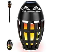 Outdoor Bluetooth Speaker, Portable Wireless Stereo Speaker with LED Flame Speaker BT 5.0, Waterproof Torch LED Lantern for Garden Patio Outside Party, Birthday Gift for Women Men Boyfriend Dad