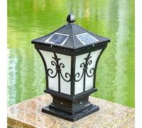 Outdoor Bollard Light Cap, Bron Fini Bolla Po C La Exteri Sol Power Fen Lig wi Pi Mou Ba f Outsi Ya Landsca Pillar(Da Black,34 * 58cm)