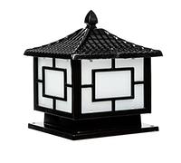 Outdoor Bollard Light Cap, Lig Ru Bron Fini Rust Colu La Pill C wi Pi Mou Bas Outsi Fixtu f Fen Gard Decorative(Dark,25CM)