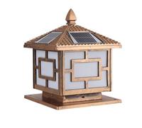 Outdoor Bollard Light Cap, wi Sol Power Ru Bron Bolla Pill Lig Industri Die-Ca Alumin Colu Pedest La Landsca f Outsi L Lighting(Bronze,50CM)