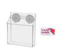 Outdoor Brochure Holder Suction Cup Window Mount Holds 6" x 4" Postcards Handouts Clear Acrylic Indoor or Outdoor Perfect for Take Out Menus and Pricing Sheets with Lid by Marketing Holders