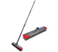 Outdoor Broom - 1.2m Stick | 12" Head | Adjustable | Stiff Hard Brush | Scrub Brush long Handle | Sweeping Patio, Garden Yard Outdoor Driveway - By BEST HOUSE