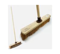 Outdoor Broom Head with Handle Garden Brush Sweeping Stiff Hard Yard