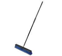 Outdoor Broom & Patio Brush by Addis - Extra Wide 60cm (23.6") Angled Head with Stiff Bristles Deck Driveway Garden & Yard Sweeping Brush Push Broom for Concrete Tile Wooden Floors, Blue Black
