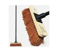 Outdoor Broom with Handle Soft 10" Garden Heavy Duty Metal Floor Sweep