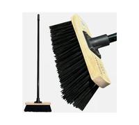 Outdoor Broom with Handle Stiff PVC 10" Garden Heavy Duty Floor Sweep