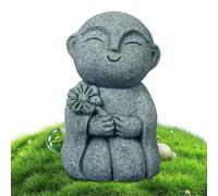 Outdoor Buddha Statue - Stone Buddhist Monk Statue for Garden | Soothing Meditation Decoration Living Room Home Bathroom Patio
