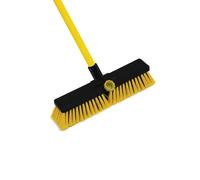 Outdoor Bulldozer Broom with Head and Handle Stiff Bristle Sweeping 14 inch
