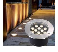 Outdoor Buried Lights - Ground LED Landscape Lamp, IP66 Waterproof Recessed LED Spotlight, AC85-265V LED Well Lights, Round Stainless Steel Garden Lawn Light, for Patio, Path, Driveway Illumine(White