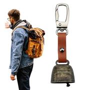 Outdoor Camping and Hiking Backpack Bell - Super Loud Bear Bell with Retro Cow Bell Design, Safety Keychain For Hiking, Camping, Outdoor Adventures