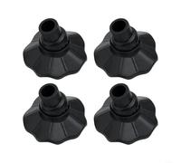 Outdoor Camping Chair Anti-Sink Foot Pads Non-Slip Adjustable Leg Protector Mats Plastic Base Cover for Folding Chairs Beach Garden Lawn Ground Protection 4 Pack Black(16mm)