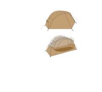 Outdoor Camping Floating Island Plus Camp Bed Lightweight Sleeping Net Mosquito Field Tent(Khaki-1set)