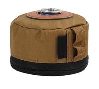 Outdoor Camping Fuel Canister Protective Cover Bag Khaki, Polyester Fabric Anti-Fall Gas Cylinder Tank Protector Sleeve for 230g Flat Gas Bottle, Dust and Rust Resistant Travel and Picnic Accessory