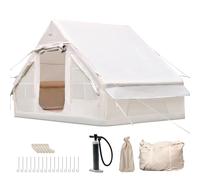Outdoor Camping Quick setup Inflatable Tent with Pump, Family inflatable Large Air Pop-Up Tent with Window and Door, Storage Bag, 4 Season Waterproof Windproof (3 * 2M without chimney)