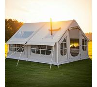 Outdoor Camping Quick Setup Inflatable Tents with Stove Hole and Pump,4 Season Waterproof Windproof Glamping Tents House, Pop-Up Pump Up Tent with Storage Bag