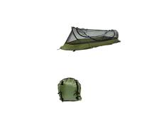Outdoor Camping Single Hiking Mountaineering Tactical Tent Folding Bed Sunshade Tourism(Single Net Green)