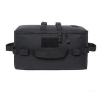 Outdoor Camping Storage Bag Foldable 600D Oxford Gear Organizer for Hiking Tools Cookware Gas Tank Green(Black)