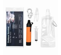 Outdoor Camping Water Filter with Multi-Layer Filtration System for Streams | Reusable Outdoor Survival Equipment, Emergency Preparedness for Hiking, Camping, Travel, Straws for Water Water Straw