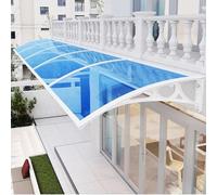 Outdoor Canopy 100x100cm UV Protective Polycarbonate Awning for Door & Balcony Waterproof Shelter Versatile Pergola Stylish Blue Entryway Cover