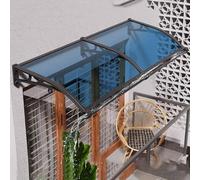 Outdoor Canopy Awning 100x200 CM, Polycarbonate Entryway Cover, Rain & UV Protection with Gutter, Perfect for Patio, Balcony, Entrance & Outdoor Spaces