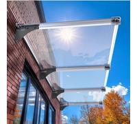 Outdoor Canopy Awning for Front Door, Porch & Window - UV & Rain Protection Shelter, Polycarbonate Patio Cover with Bracket - Clear, 80x300cm, 40-120x80-400cm