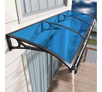 Outdoor Canopy Awning for Windows & Doors Polycarbonate Sunshade with Bracket UV Protection Rain & Snow Shield (Blue 100x240cm/39x94)