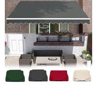 Outdoor Canopy Replacement Fabric Waterproof & Tear-Resistant Awning Cover for Window & Door Non-Included Frame Grey 13x6.5ft (4x2m) - Perfect for Patios & Decks