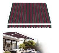 Outdoor Canopy Replacement Top20x10ft Sun Shelter Fabric for Deck & Restaurant 280g PolyesterRed & Green StripesWeatherResistant Cover