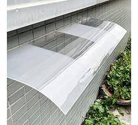 Outdoor Canopy & Window Awning 50% Frosted Polycarbonate Rain Shelter UV & Snow Protection Arched Porch & Garden Canopy for Patios & Gazebos (20"x59")