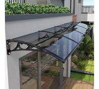 Outdoor Canopy with Drainage, Modern Polycarbonate Cover for Rain and Snow Protection, Easy Installation for Doors, Terraces, and Windows