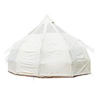 Outdoor Canvas Bell Tent 5M Canvas/900D Oxford Cloth Tent 4 Season Luxury Large Canvas Glamping Tent Yurt for Camping Hiking Party, Beige