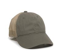Outdoor Cap Garment Washed Meshback Cap, Olive/Tan, One Size