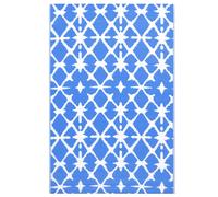 vidaXL Outdoor Carpet White and Black 160x230 cm PP Terrace Rug Patio Blanket