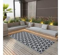 Outdoor Carpet Black 120x180 cm Polypropylene Reversible UV-Resistant Patio Rug