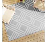 Outdoor Carpet Grey 160x230cm PP Reversible UV-Resistant Patio Rug Light Durable