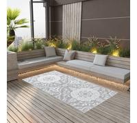 Outdoor Carpet Light Grey 160x230 cm Polypropylene Reversible UV-Resistant Rug.