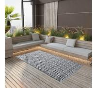 Outdoor carpet White/Black 120x180 cm Polypropylene reversible UV-resistant mat