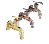 Outdoor Carving Wall Mounted Zinc Alloy Antique Faucet Garden Washbasin Decorative Garden Mop Outdoor Sink(Golden Dragon Head)