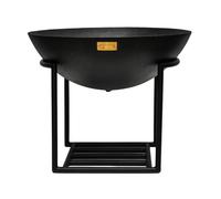 Outdoor Cast Iron Fire Pit on Stand in Black Iron H45Cm W56Cm Ivyline Black One Size