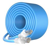 Outdoor Cat 7 LAN Cable 50m, Weatherproof Direct Burial Broadband Ethernet Cable, SFTP Triple Shielded RJ45 Internet Cable, 24AWG CCA PiMF High Speed Gigabit Network Cable for Router Modem Switch PC