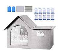 Outdoor Cat Cooling House - Insulated Heat Resistant Structure with Ice Shelter, Breathable Pet Cave Tent with Ice Bags for Apartment, Balcony, Camping, Travel, Beach