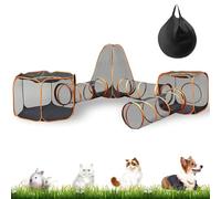 Outdoor Cat Enclosure 6-in-1 Foldable Playpen Tunnel Tent for Cats and Small Animals - Portable Play Space for Ferrets, Puppies, and Rabbits
