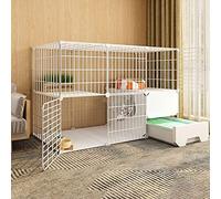 Outdoor Cat Enclosure with Door and Enclosed Litter Tray, Easy Clean Odor Control for Small Pets Like Rabbits and Hedgehogs