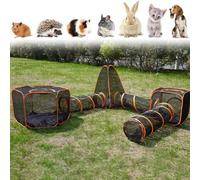 Outdoor Cat Enclosures, 6-in-1 Cat Tents with Tunnel for Indoor and Outdoor Use, Ideal Playpen for Cats and Small Animals