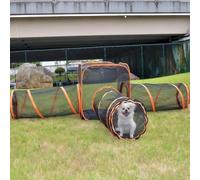 Outdoor Cat Enclosures - 6-in-1 Portable Pop Up Mesh Tent with Play Tunnels for Large Cats, Rabbits, and Small Animals - Versatile Playhouse