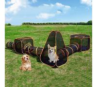 Outdoor Cat Enclosures, Cat Pop Up Pet Tent, Cat Tent with Tunnel, Portable Cat Tent Foldable Pet Playpen Play Tents Pop Up Visual Mesh House for Kitten Puppy Small Dog Animal