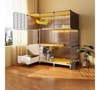 Outdoor Cat Enclosures for Indoor Cats, Cat Cage with Litter Box, DIY Cat Cage, Cat Cages with Casters to Increase The Height by 4cm for Pet Puppies Ferret Hedgehog