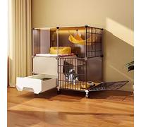 Outdoor Cat Enclosures for Indoor Cats, Cat Cage with Litter Box, Diy Cat Cage, Cat Cages with Casters To Increase The Height By 4cm for Pet Puppies Ferret Hedgehog,L75xW39xH78cm
